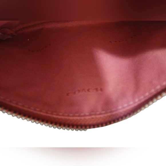 Coach - NWOT - Raspberry Colored Clutch Purse, Zippered Closure, 2 Pockets... - Picture 10 of 15